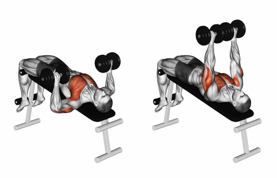 Menolak press dumbbell