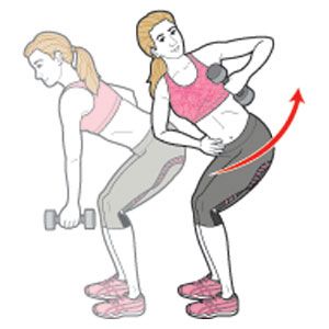 Linhas de halteres de um braço (com uma torção)