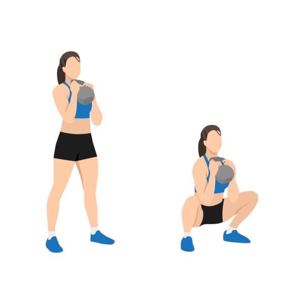 Exercícios de goblet squat kettlebell para glúteos
