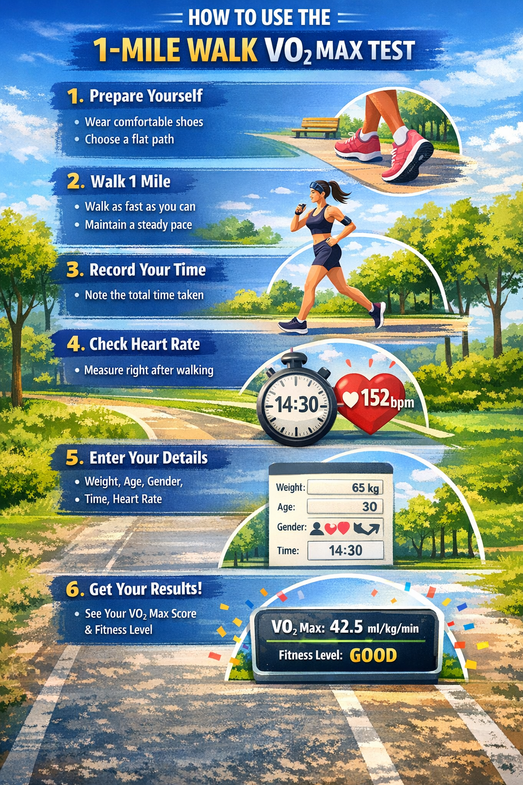 1-Mile Walk VO₂ Max Calculator: Easy Fitness Test for Beginners ...