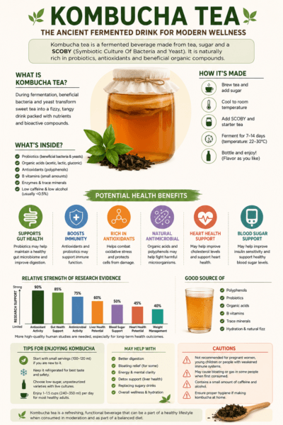 Kombucha tea infographic