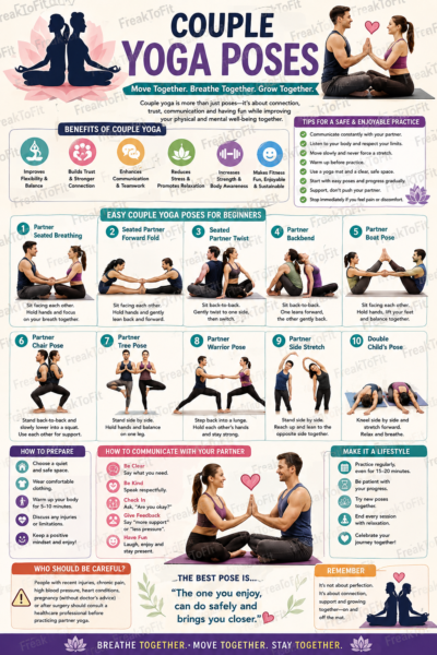couple yoga poses infographic